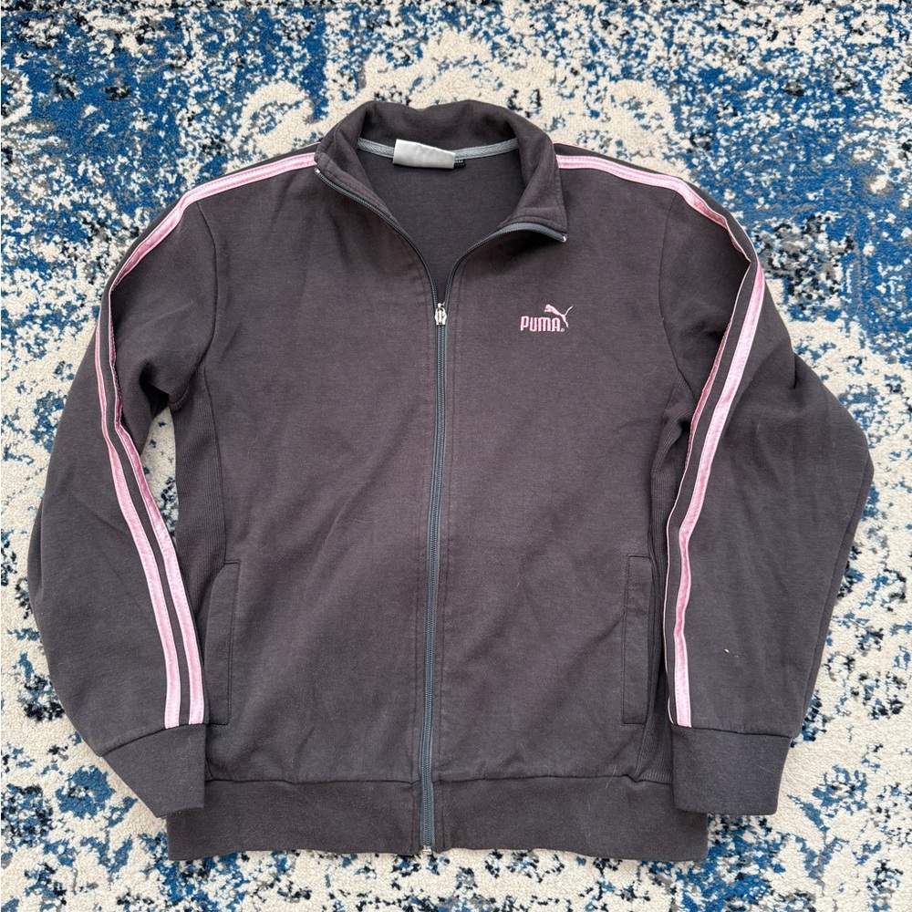 Puma Gray and Pink Track Jacket